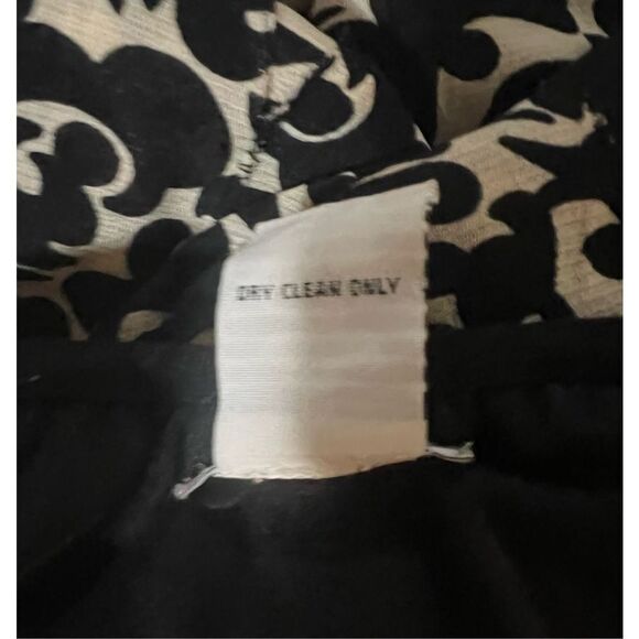 Anthropologie UNIQUE Evelyn Black and Cream Fringed Nylon Elastic Waist Skirt Si - Picture 6 of 7